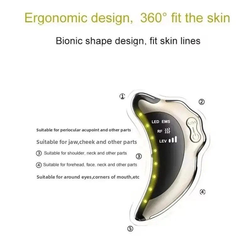 AB43-Vibration Massage Apparatus Electric Radio Frequency Light Gua Sha Tools Facial Lifting Neck Beauty Apparat Equipment