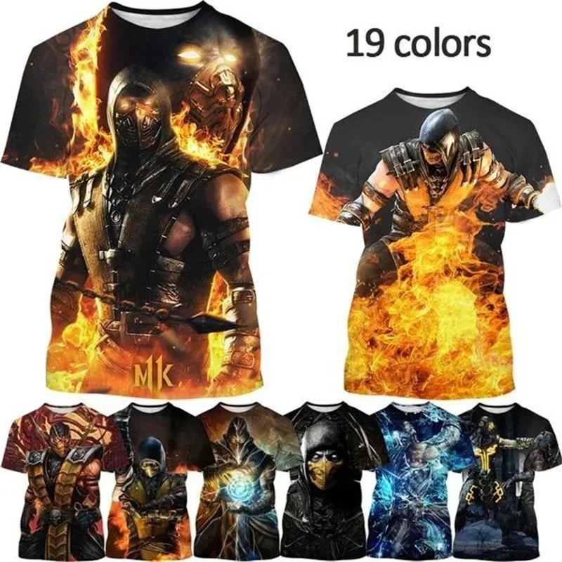 Fighting Game Mortal Kombat T Shirt For Men 3D Printed Summer Casual Cool Tee Tops Mens Short Eleeve Oversized Tshirt Streetwear