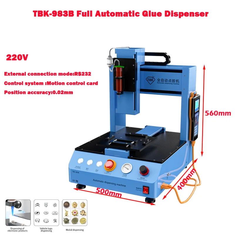 

LY-TBK-983B Full Automatic Glue Dispenser 3 Axis Compatible For Mobile Frame Glue Dispensing Works 110V/220V