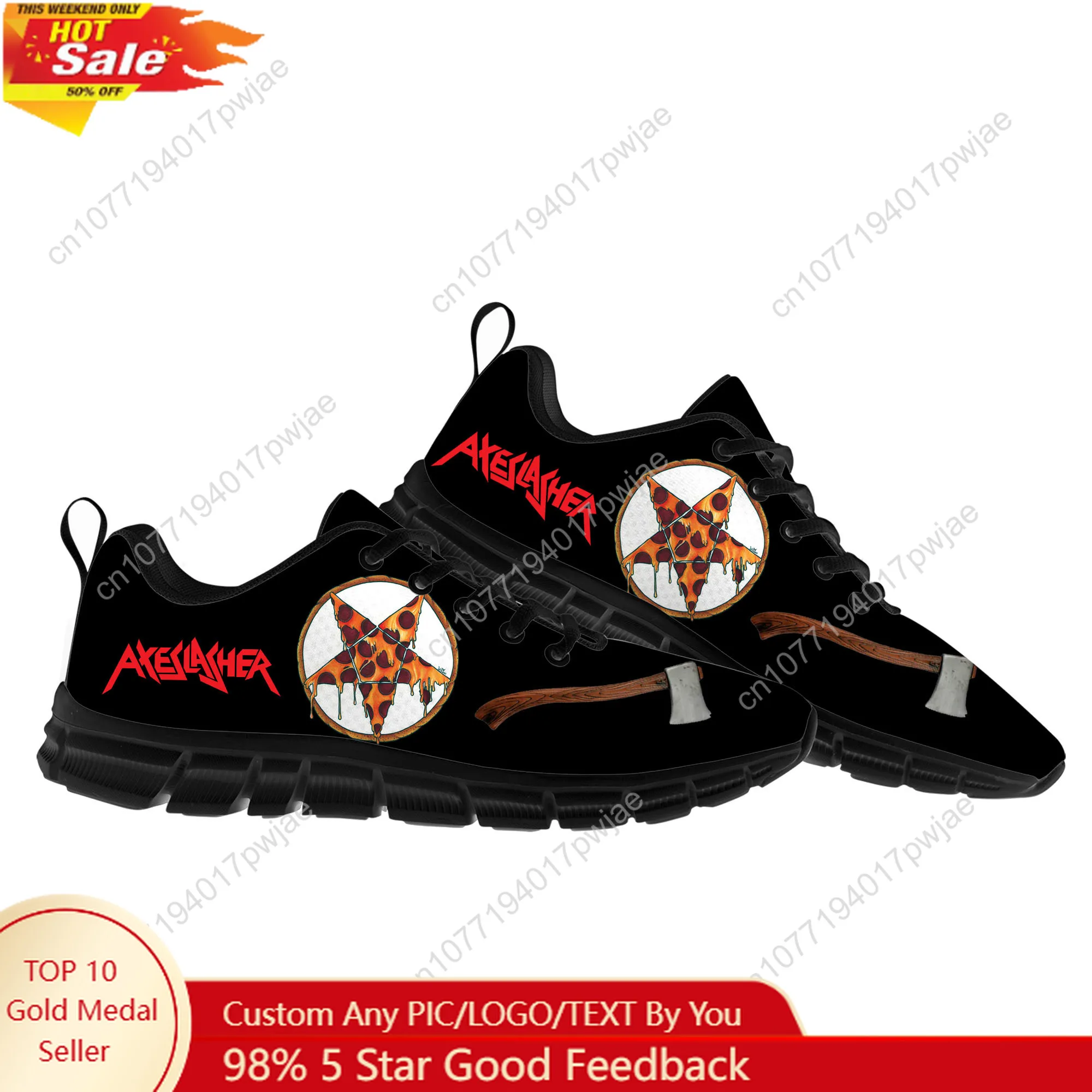 

Axeslasher Heavy Metal Rock Band Flats Sports Shoes Mens Womens Sneakers Fashion Casual Hiking Sneaker Custom Built Shoes