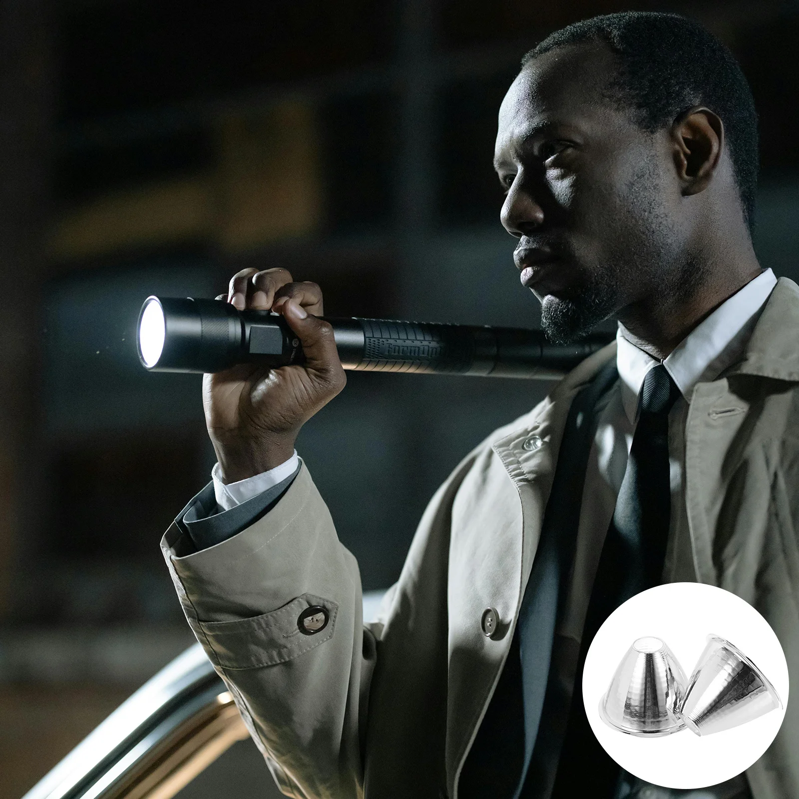 

2Pcs Spotlight Lampshade Flashlight Reflector Cup Replacement High Brightness LED Light Reflector Accessory Long Distance