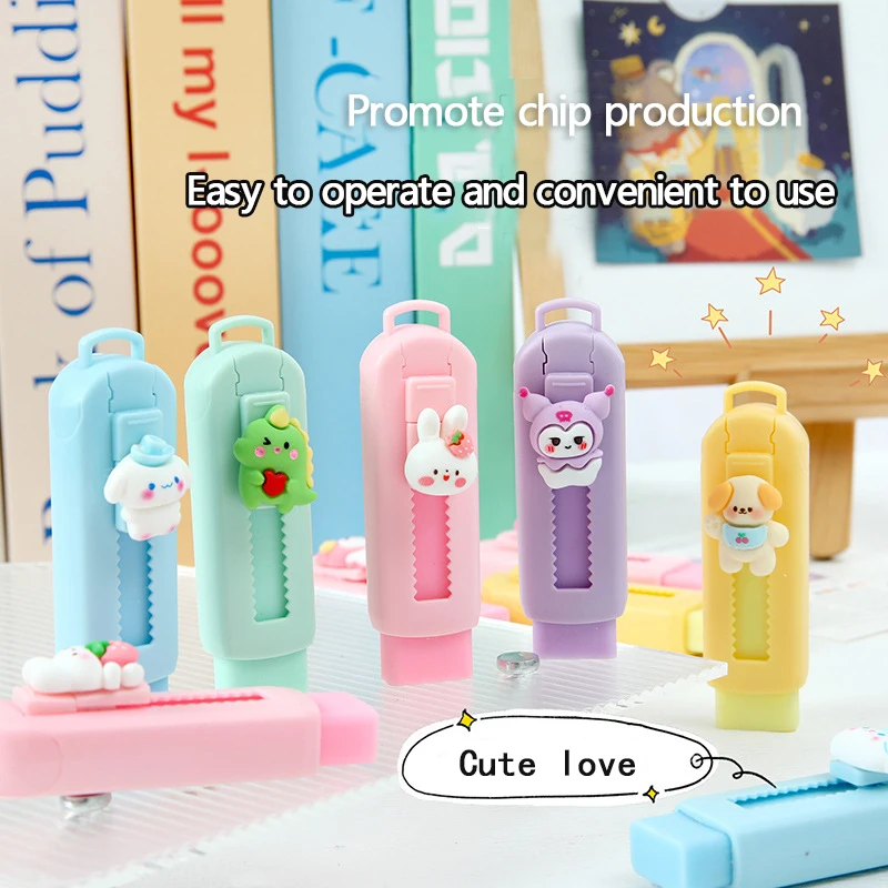 

CHEN LIN Cute Anime Push-Pull Eraser Retractable Stationery Kawaii Cartoon Hb Pencil Erasers for Student Reward Gifts Kids Toys