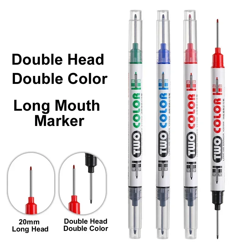 20mm Double-Tip-Colors Deep Hole Long Head Nib Markers For Metal Pen Waterproof Bathroom Woodworking Decoration Multi-Purpose #6