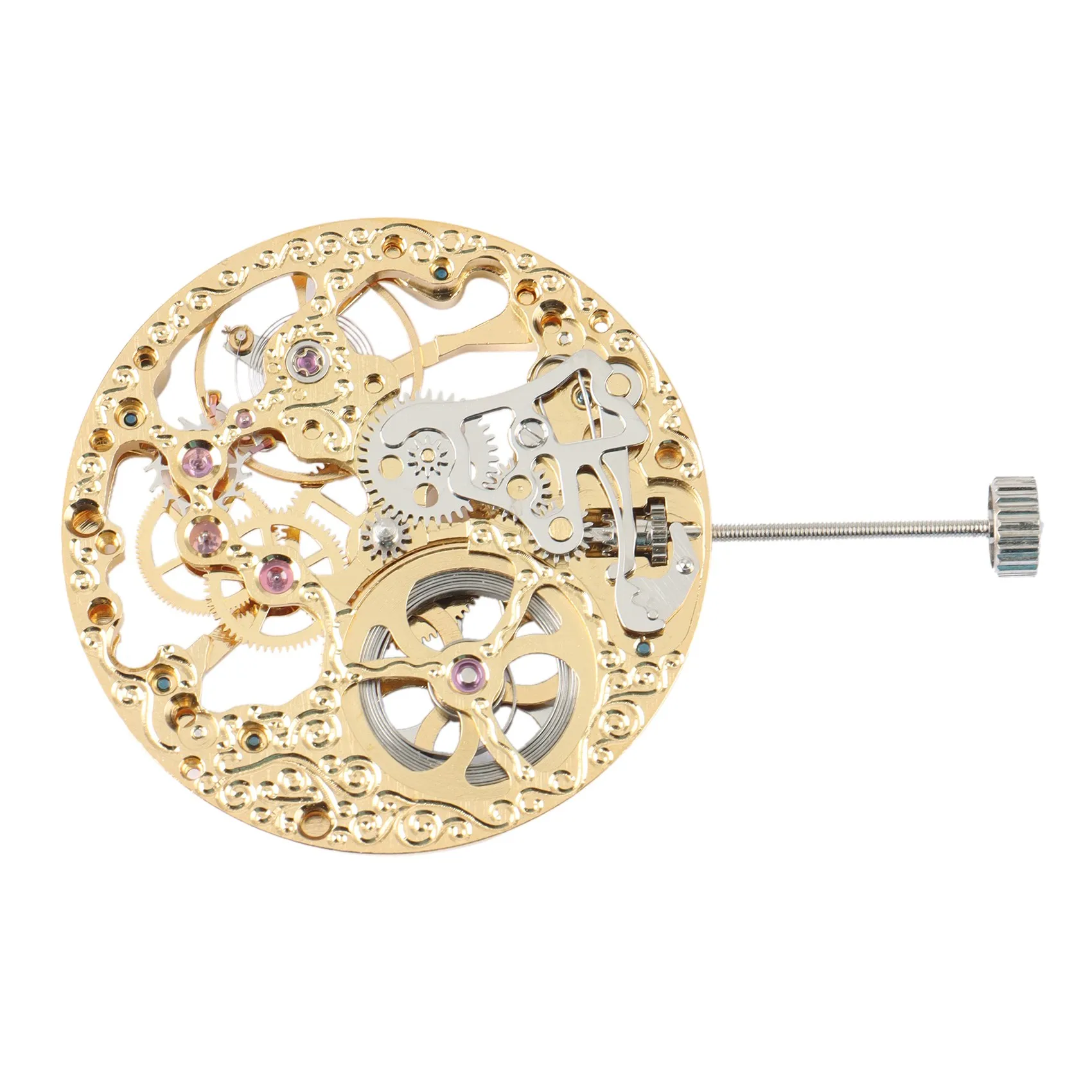 New User~17 Jewels Gold Asian Full Skeleton for Men's Watch 6497 Hand-Winding Movement Mens Skeleton Movement