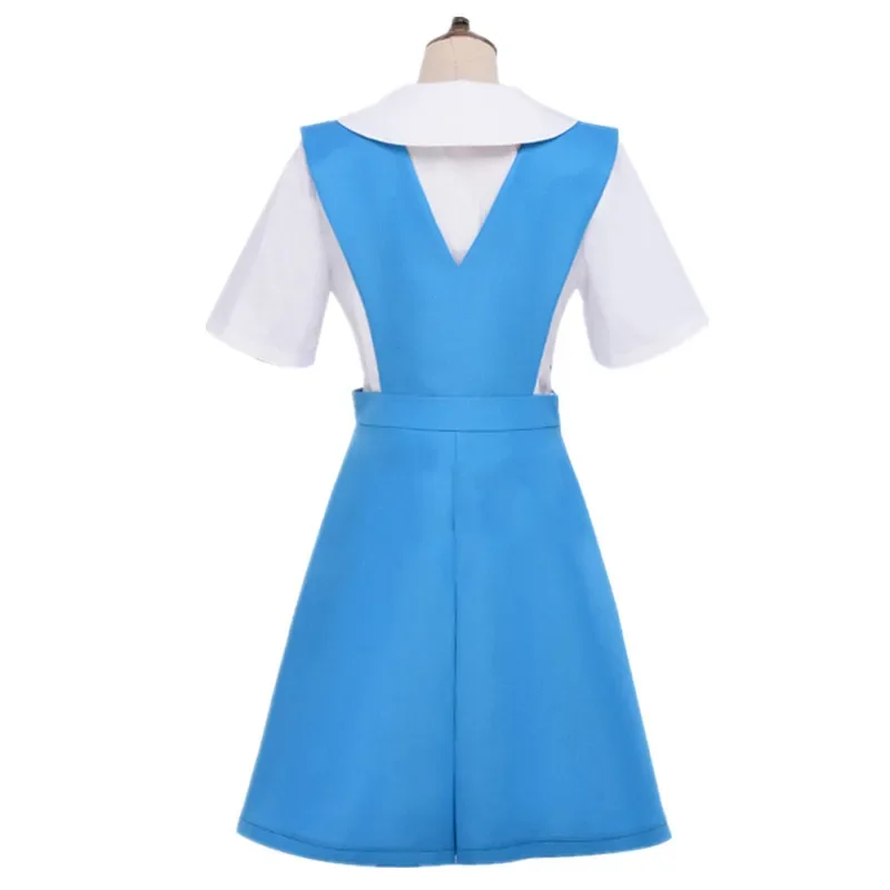 에반게리온 원피스 여성용 섹시한 코스프레 코스튬 교복, 가발 및 검은 양말, 휴일 공연 의상, 애니메이션 신제품