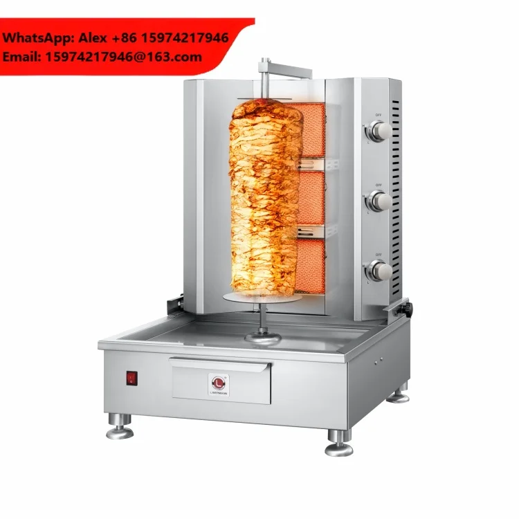 Full Automatic 2/3/4/5/6 Burners Gas Grill Shawarma And Doner Kebab Machine For Meat Product Making