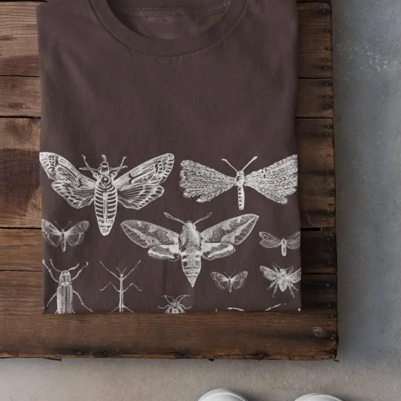 

Cottagecore T Shirt Goblincore Clothing Grunge Moth Dark Academia Fairycore Mall Goth