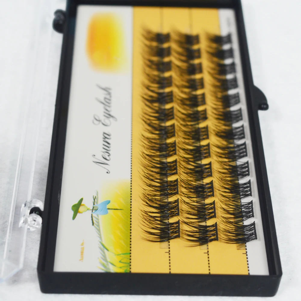 L02 – lot de faux-cils 3D naturels, lot de 36 pièces, mèches de 16mm, en forme de D, avec faisceau segmenté, en vison, touffus, fins, à faire