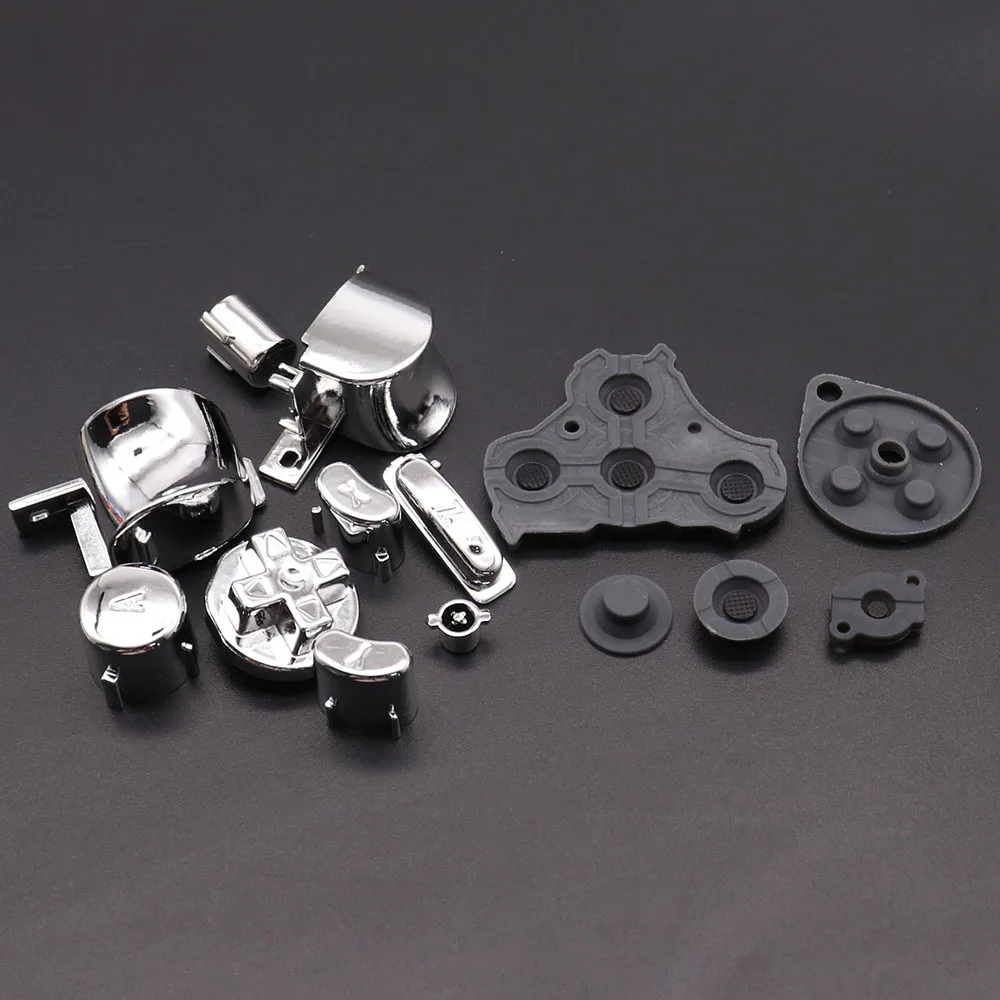 Electroplating Button Keys ABXY Z Keypads L R Buttons For NGC Game Controller Silicone Pads Rubber Replacement Accessories