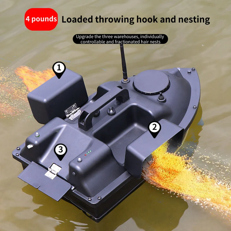 Wireless GPS Fishing Bait Boat 3 Bait Containers Bait Boat Feeder Fish Finder Device Remote Range 500m Speedboat Fishing Tools