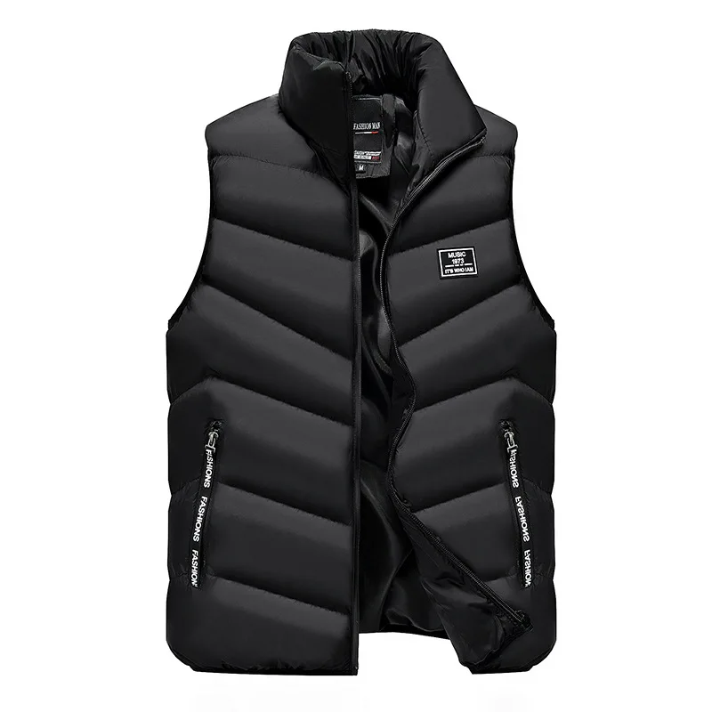 

2022 Winter Vest Men Thick Waistcoat Windbreak Casual Quality Solid Slim Fit Sleeveless Jacket Brand Clothing M-4XL