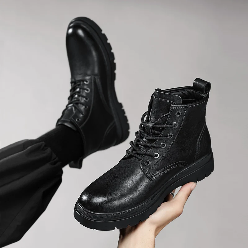 

Men's New boots Fashion designer classic style Business or leisure Party Outdoor autumn and winter genuine leather versatile