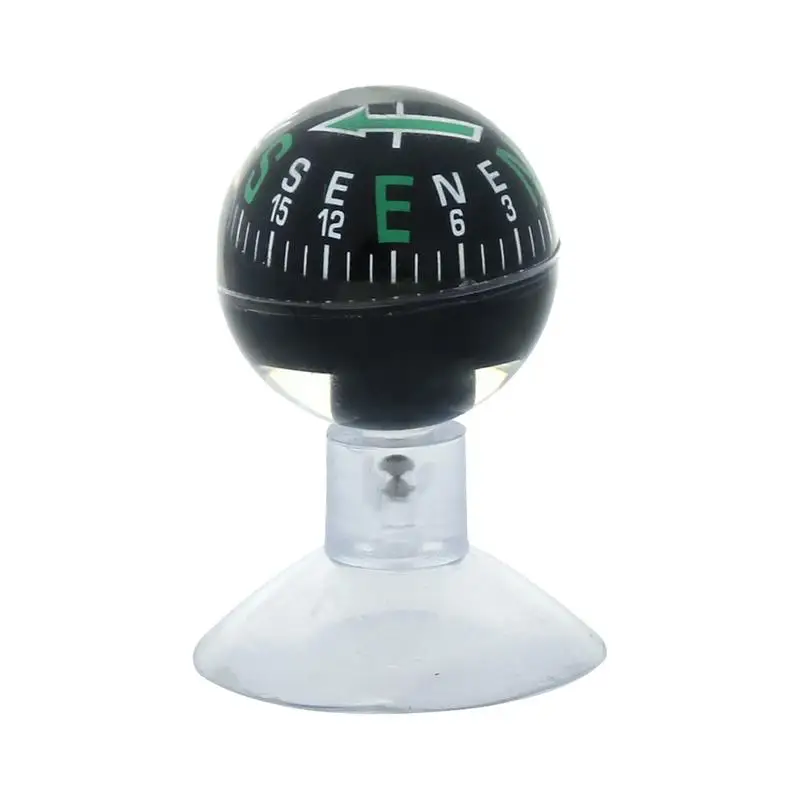 Car Compass Dashboard Multi Functional Guide Ball Shaped Compass Boat Compasses With Suction Cup Dashboard Ornaments For Cars