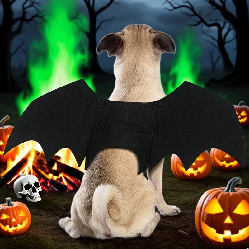 Halloween Pet Bat Wings Felt Costume for Small Dogs Cats Cute Funny Pet Outfit Apparel for Halloween Party Cosplay Accessories