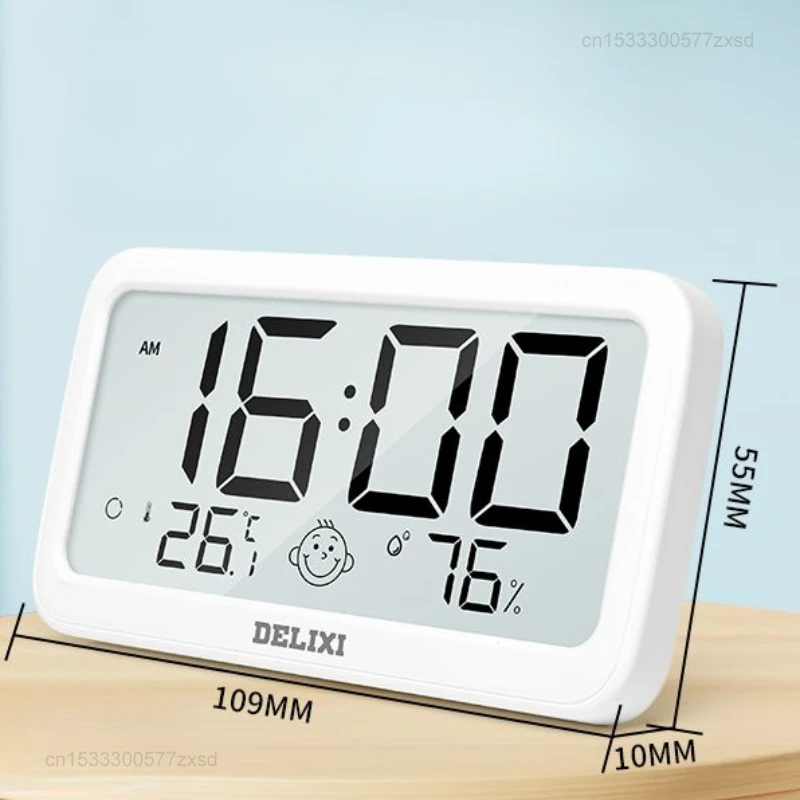 Xiaomi Delixi LCD Digital Thermometer Hygrometer Indoor Automatic Electronic Temperature Humidity Monitor Clock Large LCD Screen