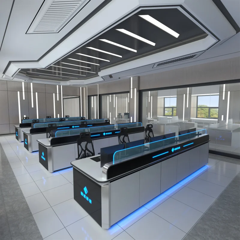 custom.Customized Size Call Center Workstation China Designed Security Monitoring Control Room Console Office Desks