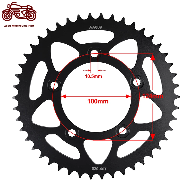 520-39T 43T 46T Rear Sprocket For Ducati 1100 Scrambler 18-23 959 Panigale 16-19 797 Monster 800 Scrambler 821 Monster 2014-2020