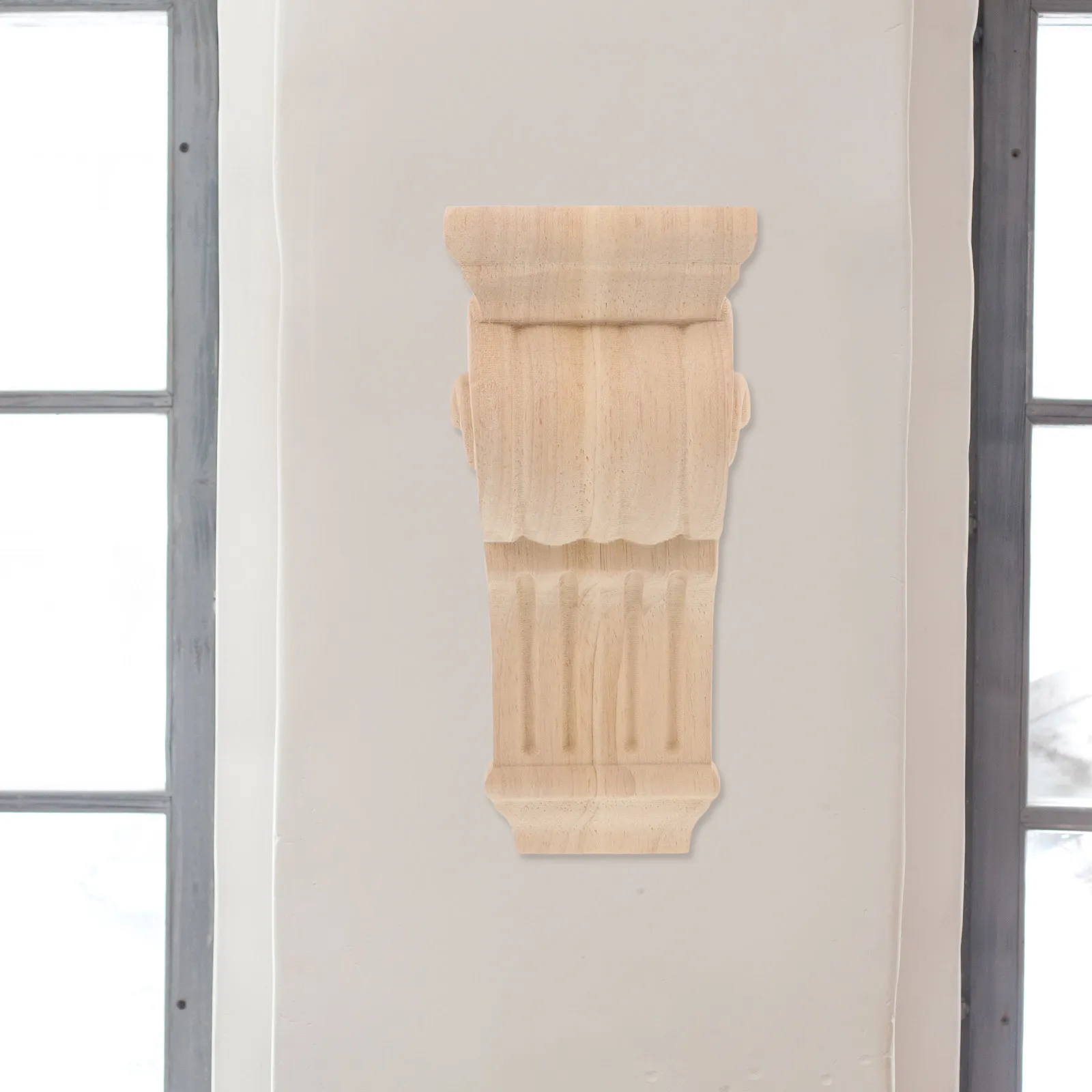 Solid Wood Decorative Roman Column Corner Applique Wall Corbel Furniture Onlay Vintage Carved Trim Corbels Decorative