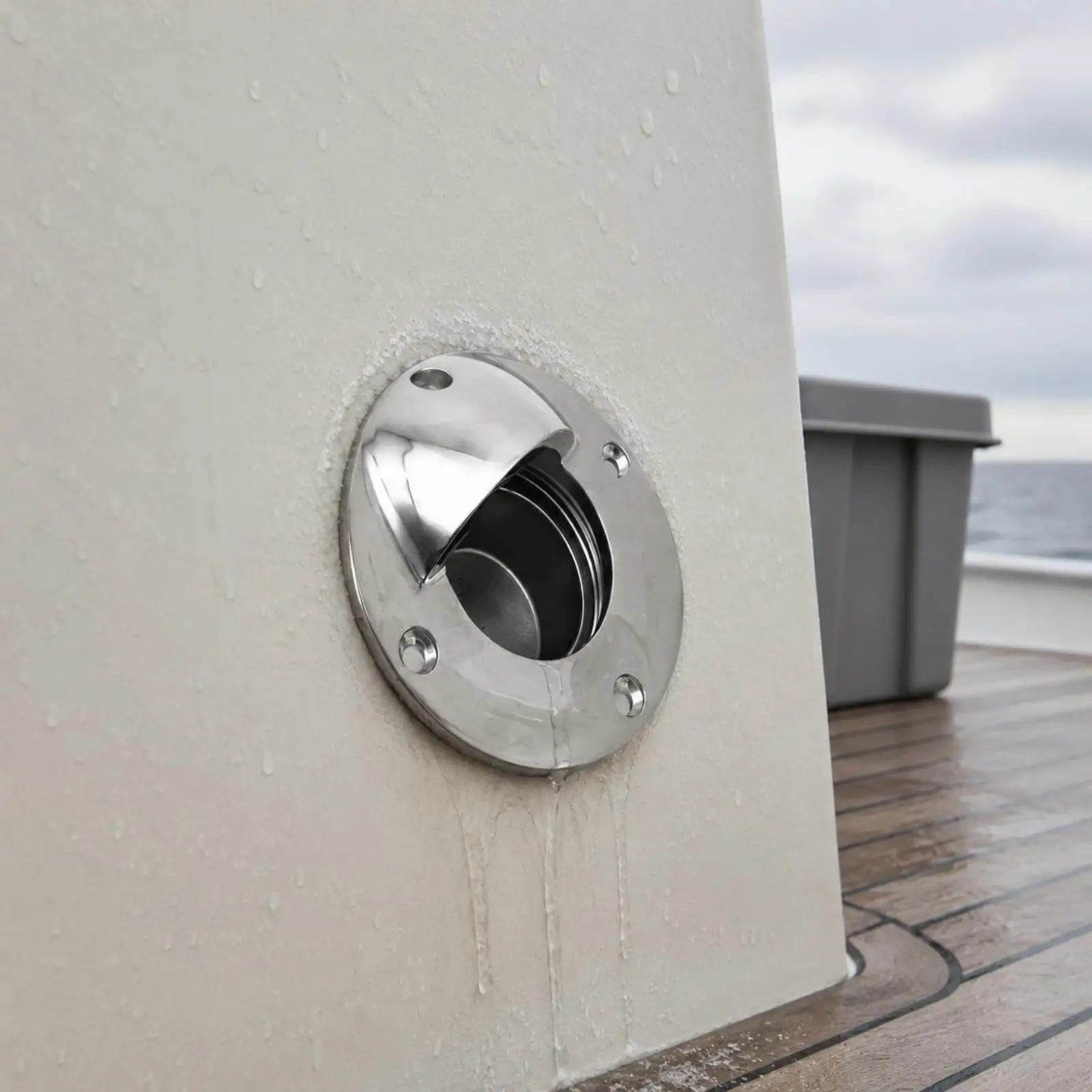 Marine Drain Plug 316 Stainless Steel Hull Drain Outlet Round Flange Threaded Body for Fishing Boat Deck