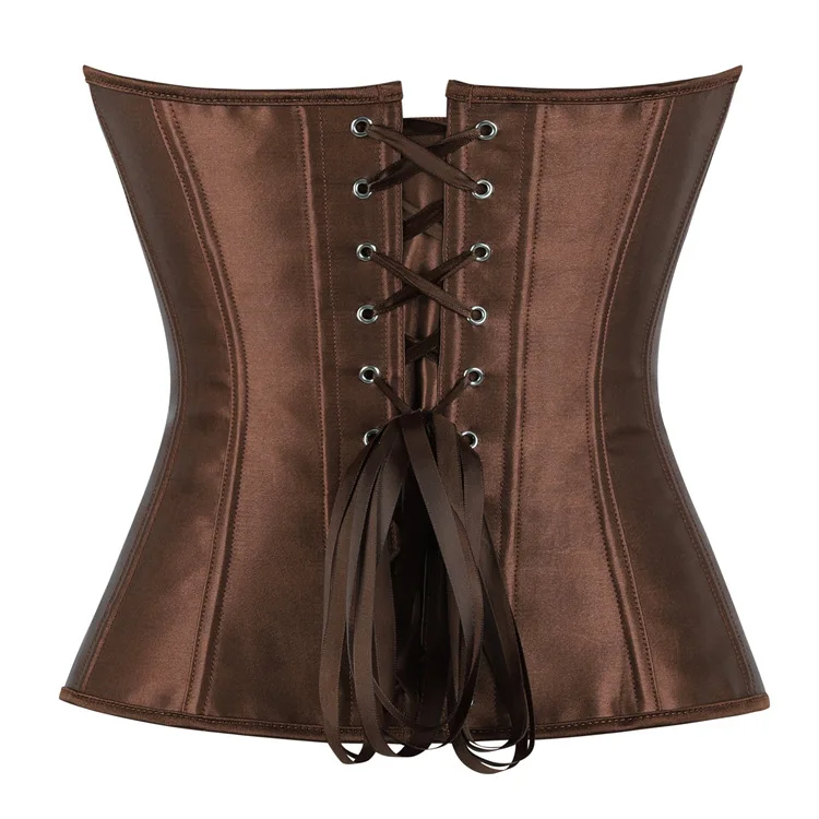 Frauen Vollbrust Korsett Top Schwarz Weiß Satin Einfache Elegante Bustier Gothic Zipper Taille Cincher Shapewear Sexy Korset – Detail 32