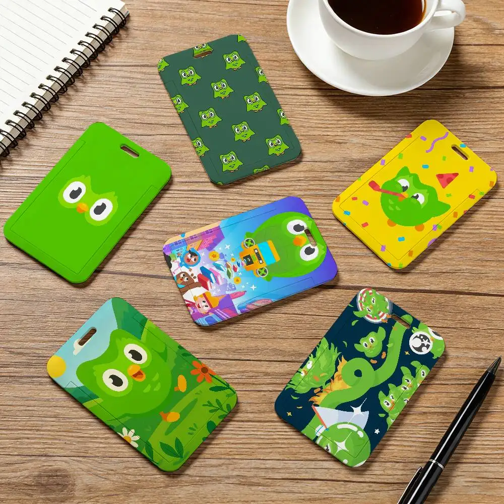 

Funny D-Duolingo Card Holder Lanyard Company Staff Pass Unisex ID Name Work Card Holder Office Supplies