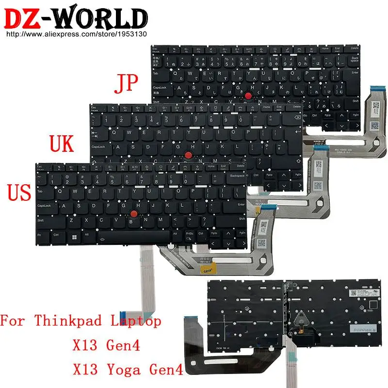 US UK English JPJapanese Backlit Keyboard For Lenovo Thinkpad X13 Yoga Gen4 G4 Laptop SN21J80889 SN21J80913 SN21J80915