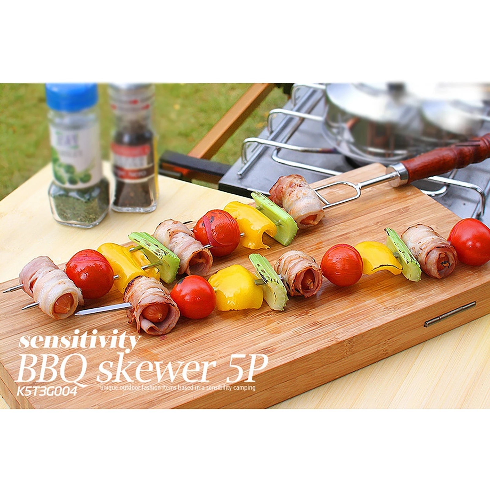 5pcs Portable Sharp Roasting Forks with Bag Camping Hot Dog Skewers Stainless Steel BBQ Forks Barbecue Tool BBQ Russian Style