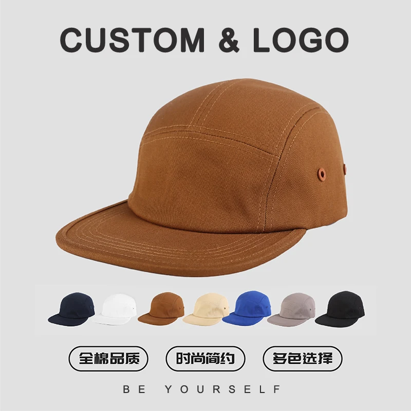 Japanese Retro 5-panel Cotton Baseball Caps Custom Logo Spring and Summer Outdoor Casual Versatile Sunscreen Women and Men\'s Hat