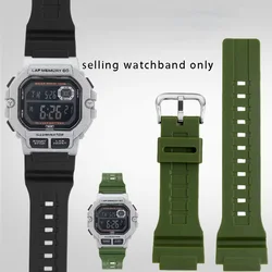 Convex silicone wristband for Casio WS-1400H/1300/1500 series sports waterproof men's resin silicone watch strap bracelet