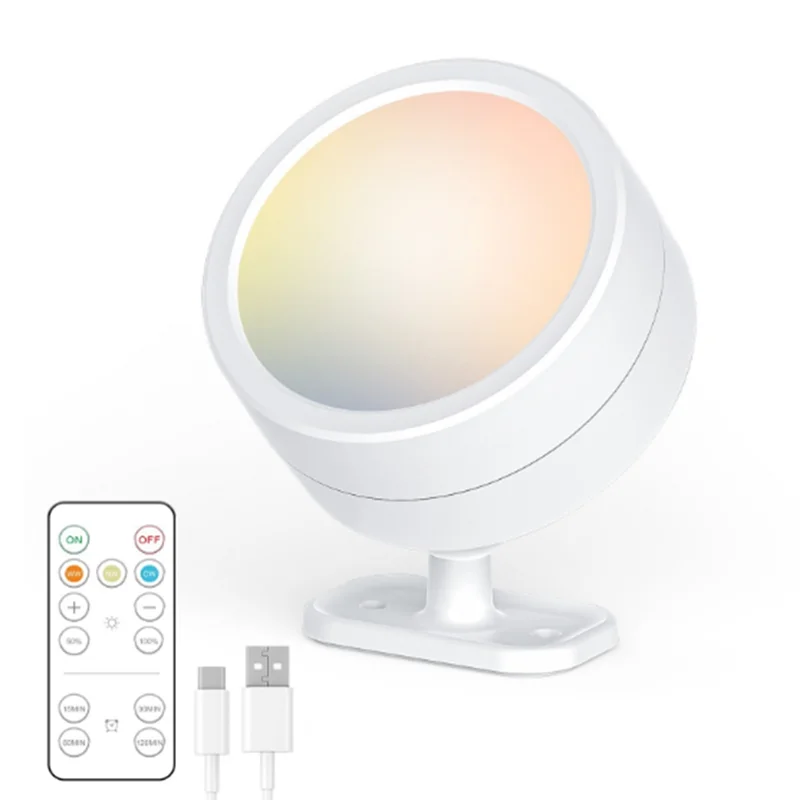 

ABZC-LED Wall Mounted Lights With Remote Wireless Magnetic Wall Sconces Dimmable USB Rechargeable For Bedroom Bedside Light