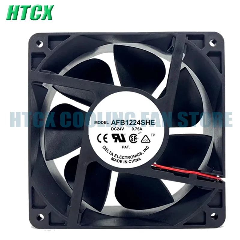 

NEW For AFB1224SHE DC24V 0.75A 2 Wires 120*120*38mm Fan Cooling