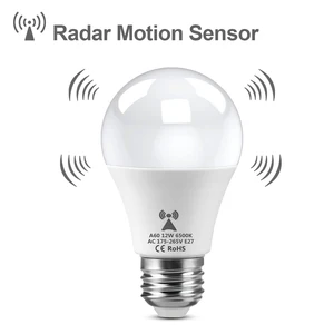 Lâmpada led de detecção de radar de micro-ondas 220v e27 12w lâmpada de indução de movimento radar embutido/sensores de luz para escadas domésticas 8 principais vendas radar luz - №3