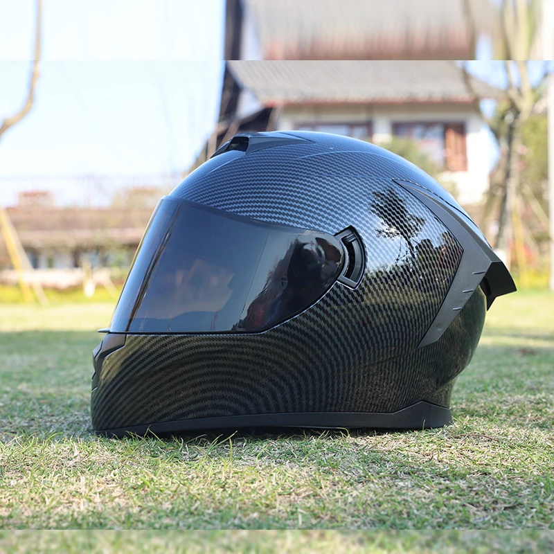 702-Motorcycle Full Face Helmet Dual Visor DOT Approved ABS Material All Season For Men Women Street Riding Protective Helmet
