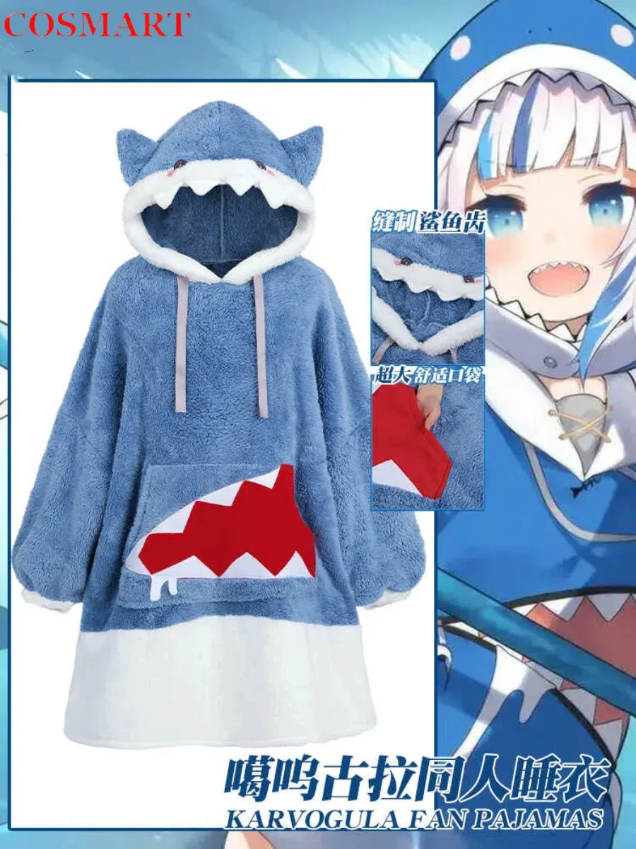 

COSMART Hololive Gawr Gura Shark Pajamas Women Cosplay Costume Cos Game Anime Party Uniform Hallowen Play Role Clothes Clothing