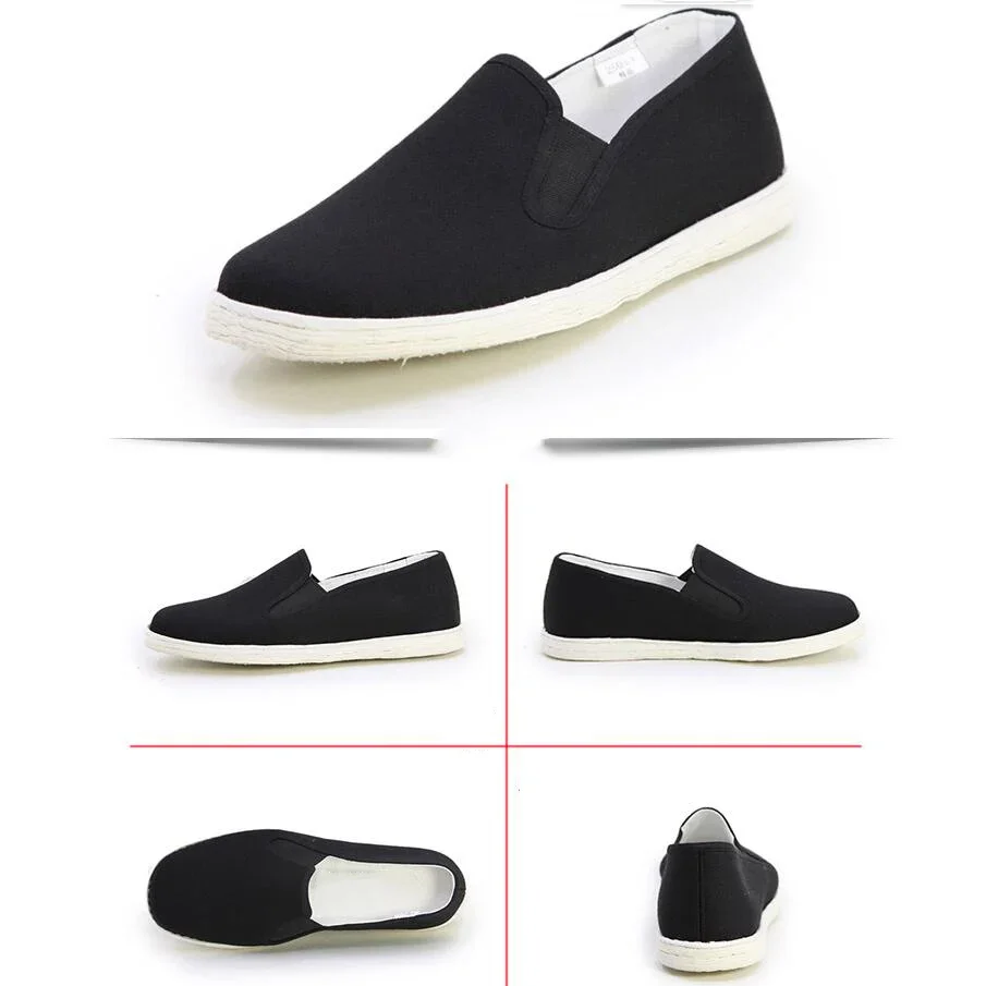 SINOBUDO-zapatos tradicionales de artes marciales, calzado de Kung Fu, Tai Chi, suela de goma, Unisex, color negro, 35-45