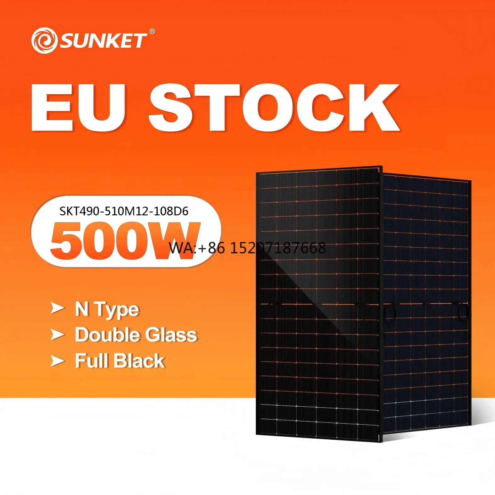Netherlands House Solar Panels 430W 455W 500W Europe Warehouse Price Eu Warehouse Stock of 500 Watt Placa Solar Germany