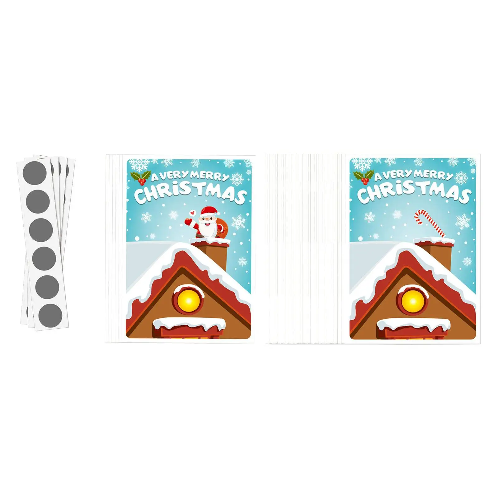 クリスマススクラッチカード48枚セット。クリスマス用品、ホリデーパーティーゲーム、子供向け景品、記念品として。