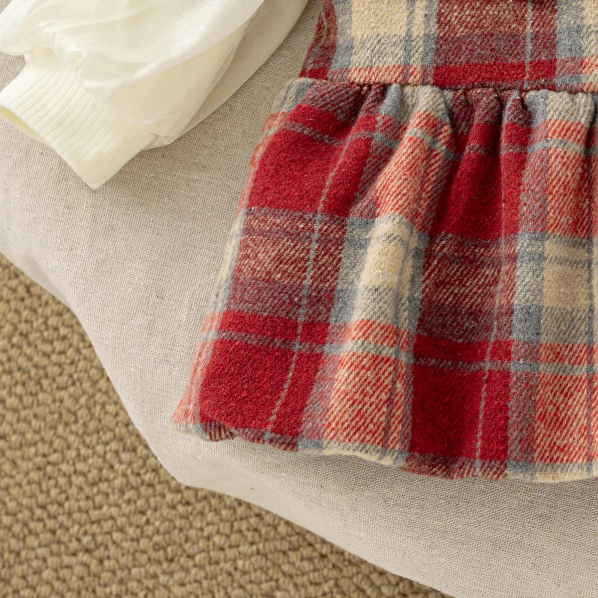 Mädchenkleider für Frühling und Herbst, Baumwolle, kariert, mit Schleife, langärmelig, Baby-Mädchenkleid, süßes und niedliches Prinzessinnenkleid, Mädchenbekleidung – Detail 11