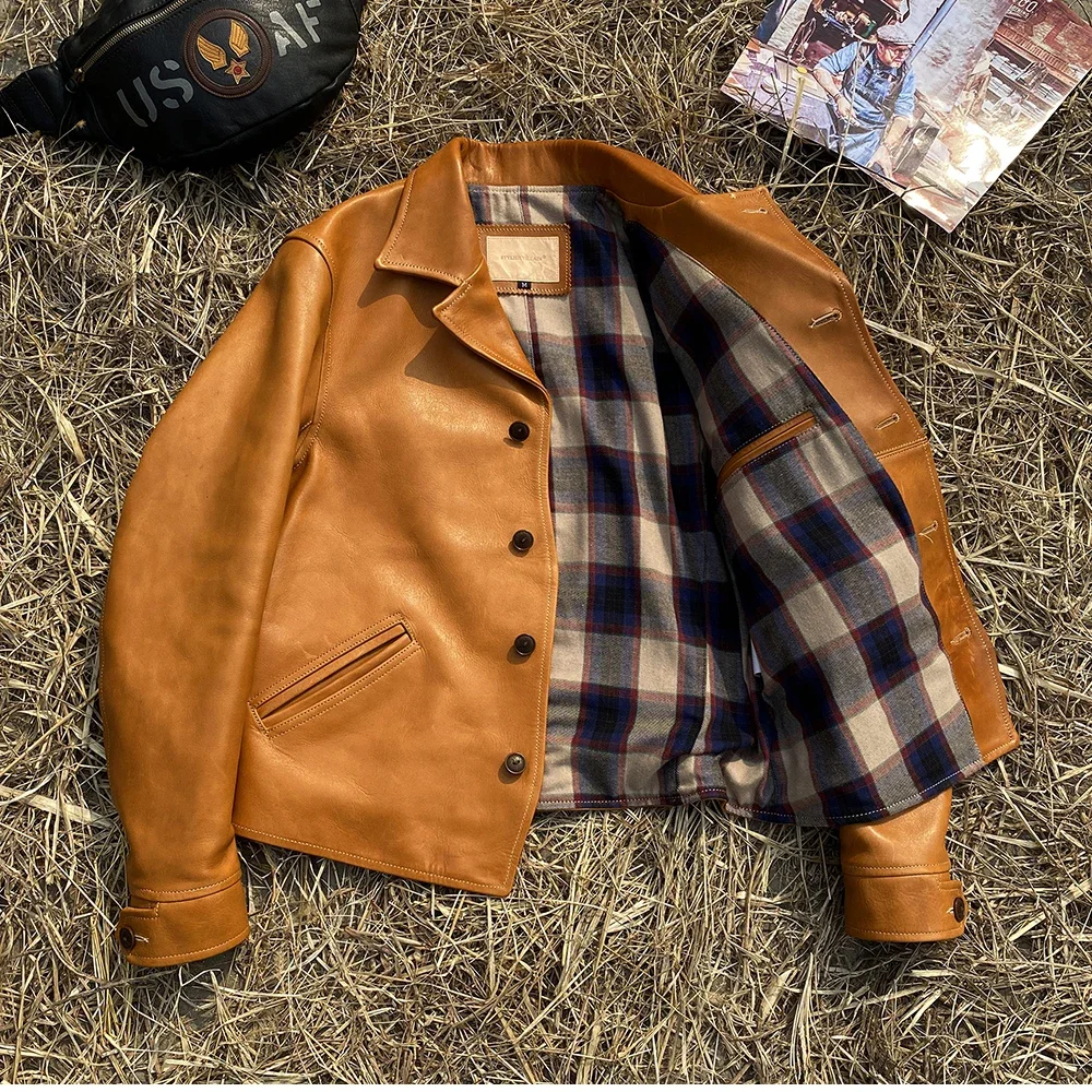 LNY!Wholesales.Super Luxury thick real leather jacket.Vintage style slim fit men cowhide coat.Classic Rider leather wear.2024