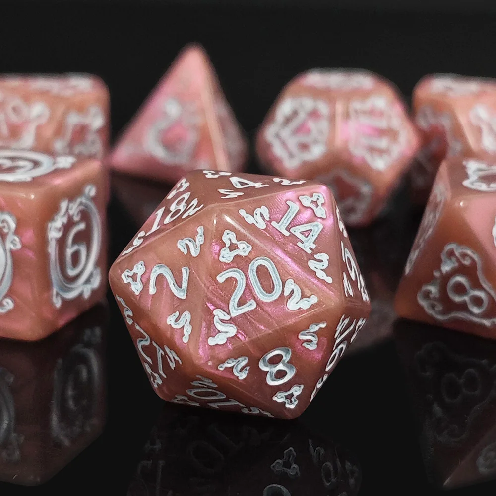 DND النرد 7 قطعة/المجموعة التنين نمط النردات متعددة السطوح لعب الأدوار D & D TRPG مجلس لعبة النرد كهدية الترفيه الملحقات #2