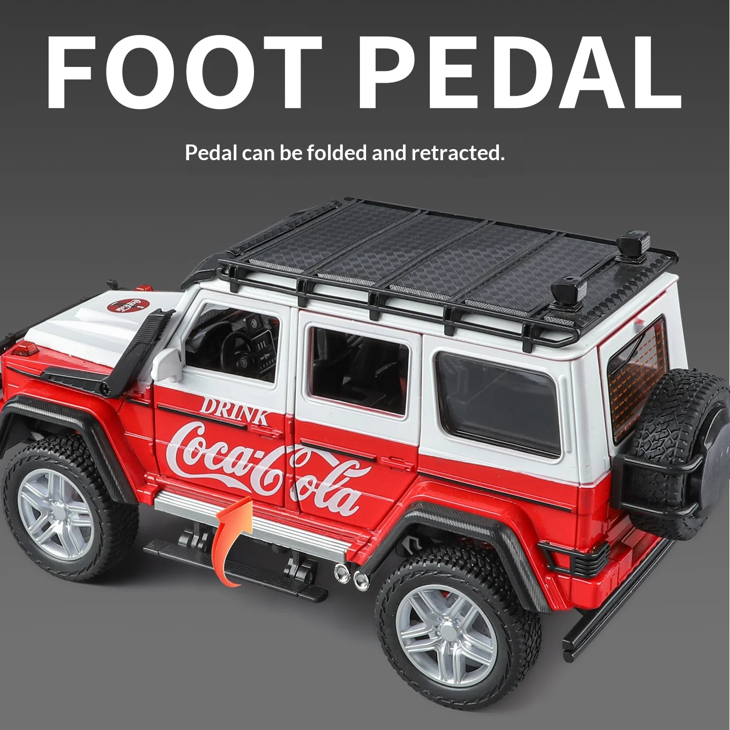 1:24 Cola Model G63 Terreinwagen Model Simulatie Motordetails Metaal spuitgieten Kinderspeelgoedauto Collectie Ornament