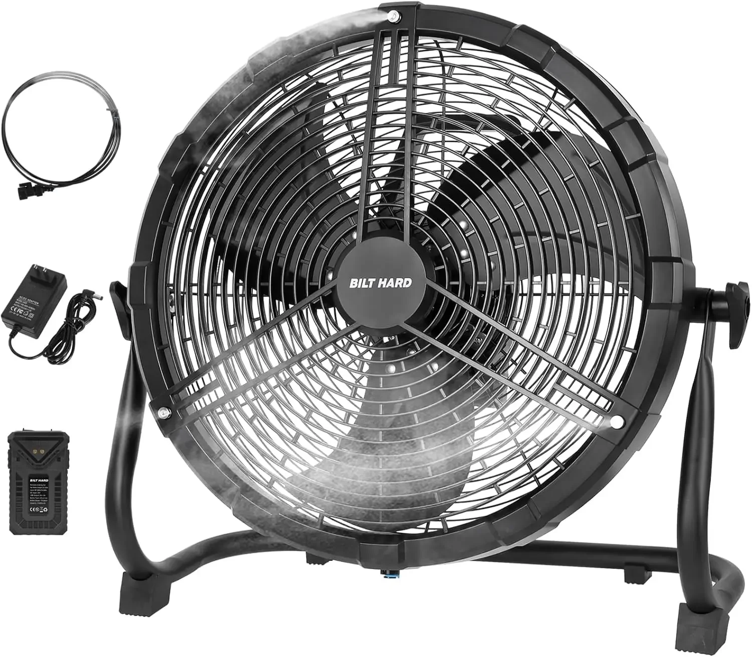 16 Inch Outdoor Portable Misting Fan, Battery Operated Misting Fan with 15600mAh Detachable Battery & Misting Function, Outside