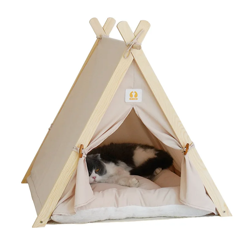 Custom Travel Outdoor Foldable Portable Cat Bed Durable Breathable Dog Bed Teepee Pet Tent