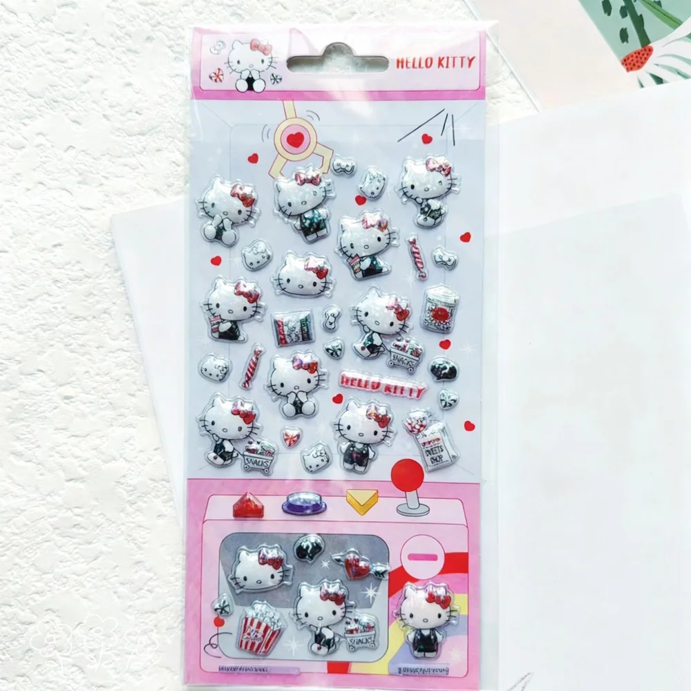 Genuine Sanrio Hello Kitty 3D Stickers Toy Cartoon Pochacco Scrapbook Decor Materials Water Mug Phone Planner Decorative Decals