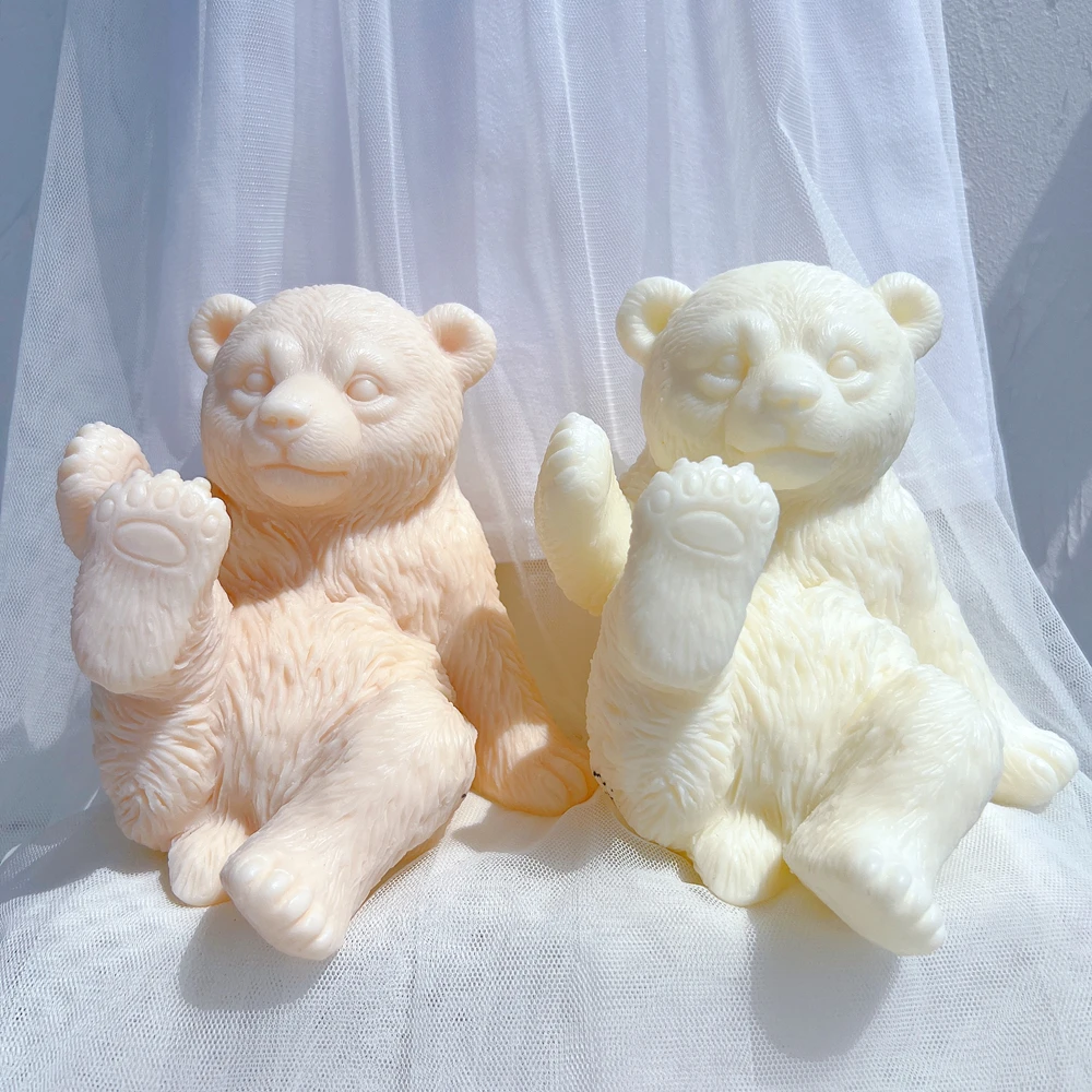 

Cute White Bear Candle Silicone Mold Animal Polar Bear Soy Wax Silicone Resin Mould Bear Lover Home Decor Gift