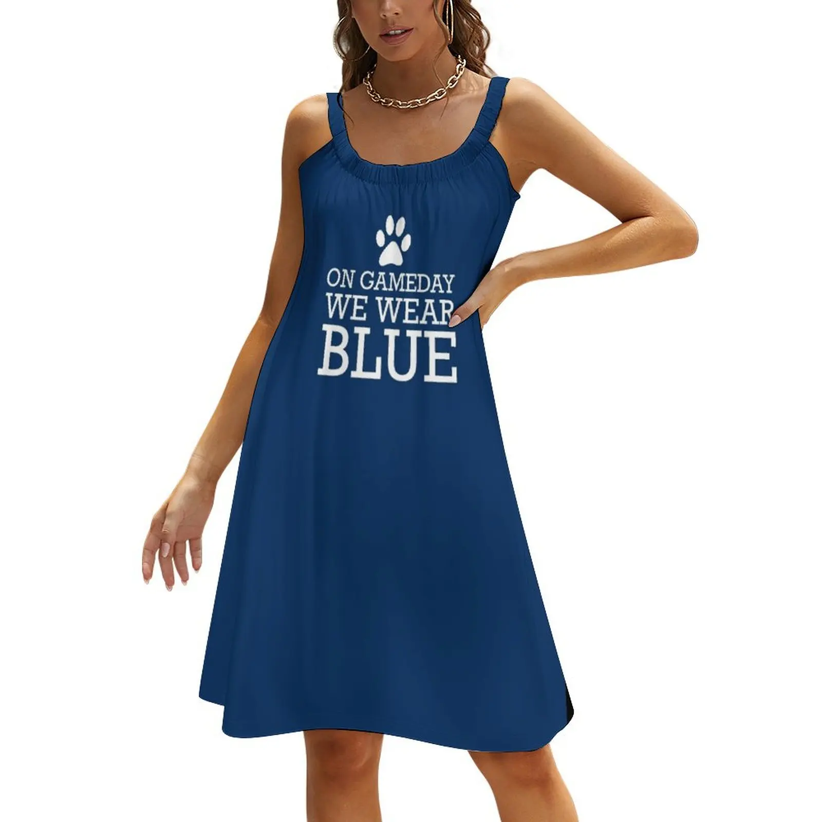 

On Game Day We Wear Blue Beach Sling Skirt luxury woman evening dress sensual sexy dress for women women long dresses