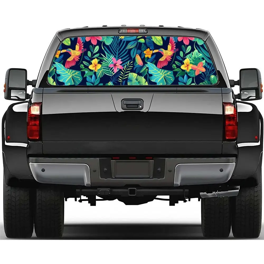 

Тропический дождевой лес, автомобильные аксессуары, наклейка на заднее лобовое стекло, прозрачное окно грузовика, перфорированное окно, виниловые наклейки для автомобиля, наклейка D