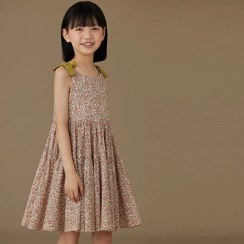 Female Child Clothes Fashion Girls Dresses Birthday Children's Summer Dress School Sundress Floral Suspender Skirt Sweet Cotton