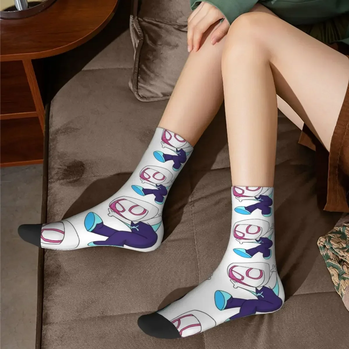 Ghost Spider Girl Socks Harajuku Sweat Absorbing Stockings All Season Long Socks Accessories for Man's Woman's Birthday Present