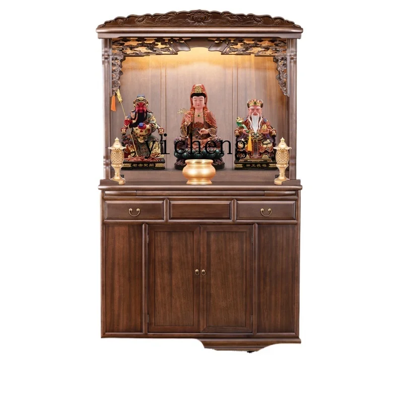 LYY  simple solid wood Buddhist niche new Chinese cabinet  household modern light luxury Buddhist cabinet ancestor incense table